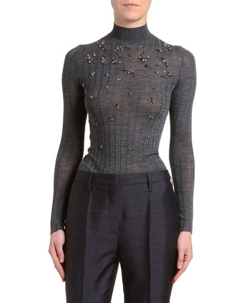 prada embroidered sweater|prada turtleneck sweater.